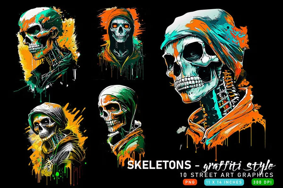 Skeletons: Graffiti Style