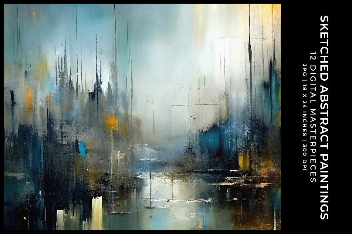 Sketched Abstract Paintings - Wall Art - CraftNest - Digital Crafting and Art
