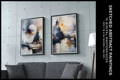 Sketched Abstract Paintings - Wall Art - CraftNest - Digital Crafting and Art