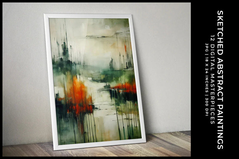 Sketched Abstract Paintings - Wall Art - CraftNest - Digital Crafting and Art