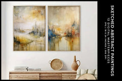 Sketched Abstract Paintings - Wall Art - CraftNest - Digital Crafting and Art