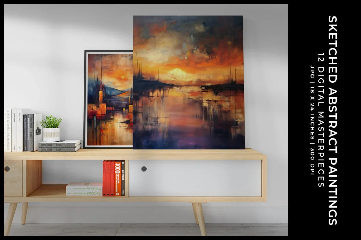 Sketched Abstract Paintings - Wall Art - CraftNest - Digital Crafting and Art