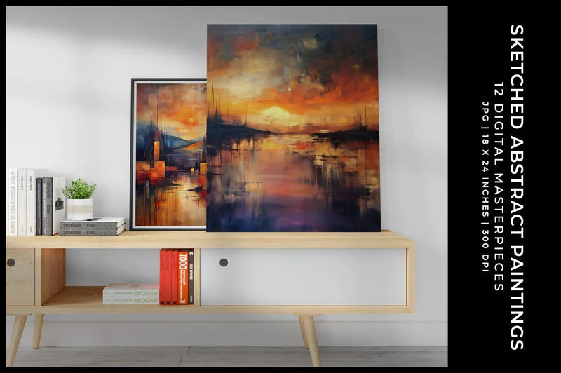 Sketched Abstract Paintings - Wall Art - CraftNest - Digital Crafting and Art
