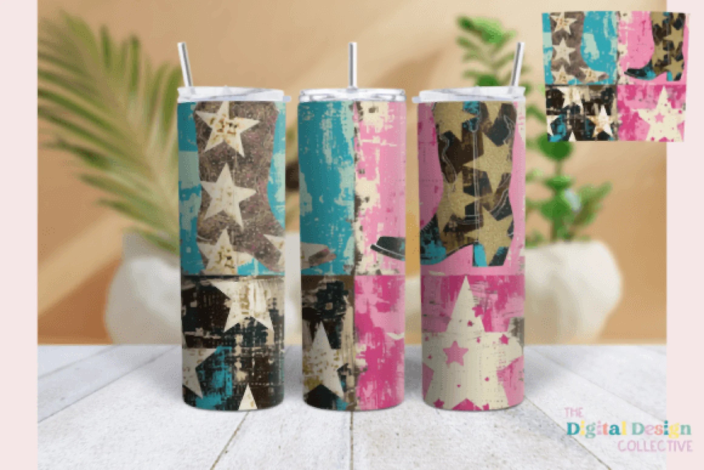 Western Distressed Skinny Tumbler Design Bundle - CraftNest - Digital Crafting and Art