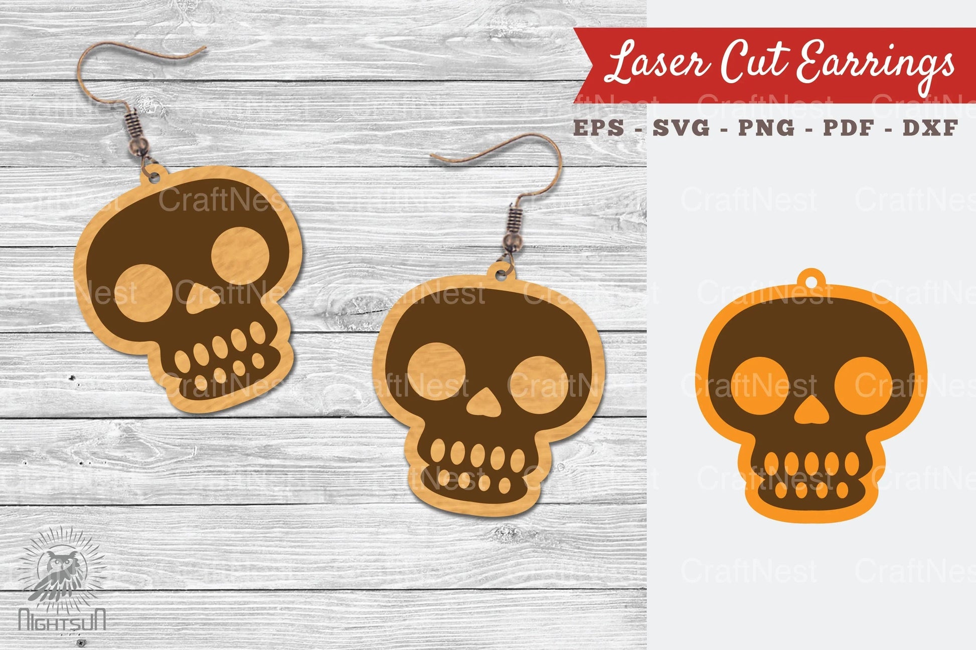 Skeleton Laser Cut Earrings SVG Bundle - CraftNest - Digital Crafting and Art
