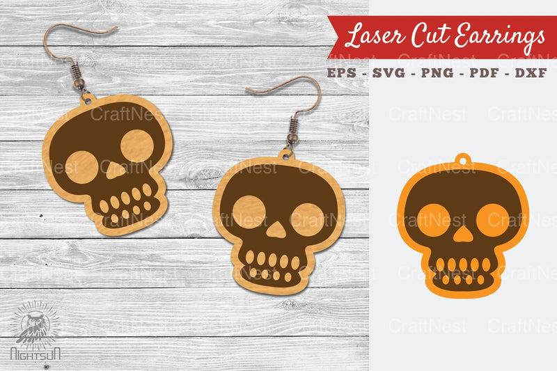 Skeleton Laser Cut Earrings SVG Bundle - CraftNest - Digital Crafting and Art