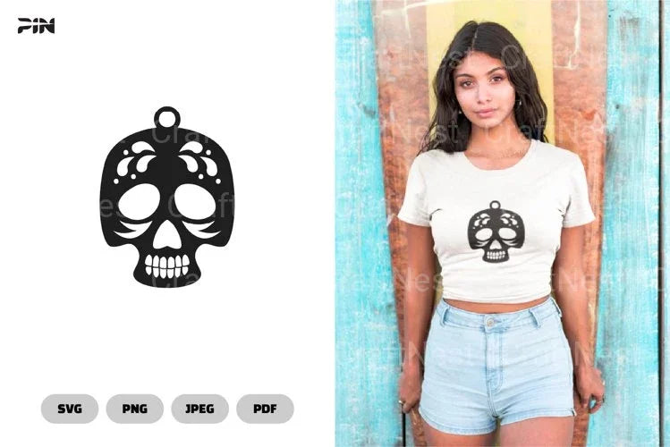 Skull Earring SVG Bundle - CraftNest - Digital Crafting and Art