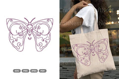 Skull Moth Hand Drawn Doodle Clipart Bundle - CraftNest - Digital Crafting and Art
