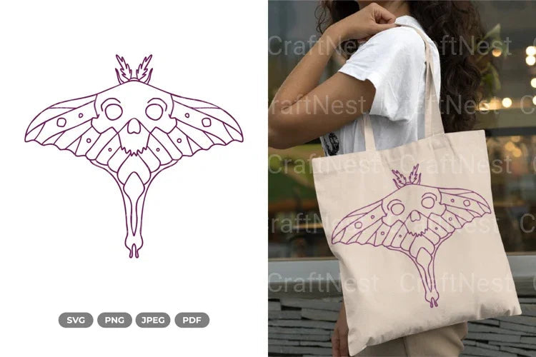 Skull Moth Hand Drawn Doodle Clipart Bundle - CraftNest - Digital Crafting and Art