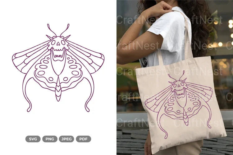 Skull Moth Hand Drawn Doodle Clipart Bundle - CraftNest - Digital Crafting and Art