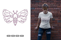 Skull Moth Hand Drawn Doodle Clipart Bundle - CraftNest - Digital Crafting and Art