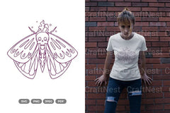 Skull Moth Hand Drawn Doodle Clipart Bundle - CraftNest - Digital Crafting and Art