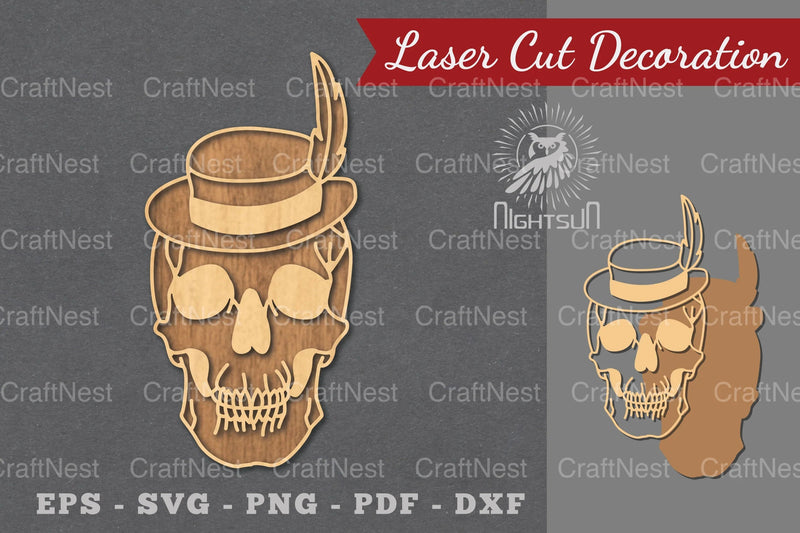 Skull with Accessories Laser Cut Decoration Clipart Bundle - CraftNest - Digital Crafting and Art
