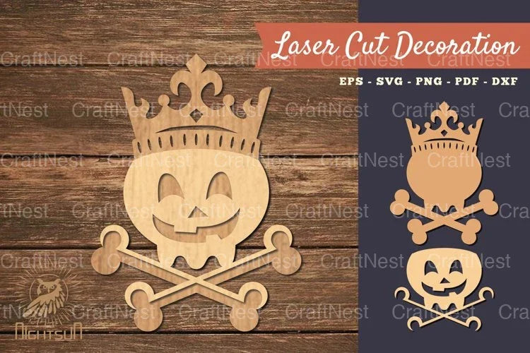 Skull with Crown Lasercut Decoration Clipart Bundle - CraftNest - Digital Crafting and Art