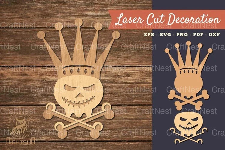 Skull with Crown Lasercut Decoration Clipart Bundle - CraftNest - Digital Crafting and Art