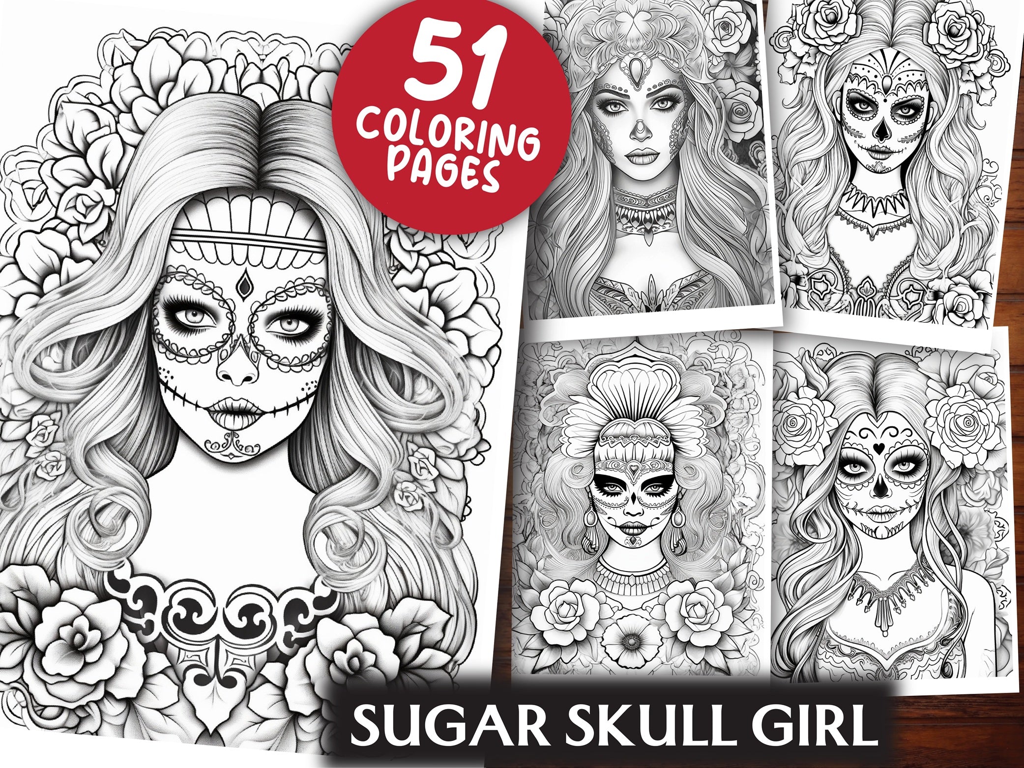 Sugar Skull Girl Coloring Book