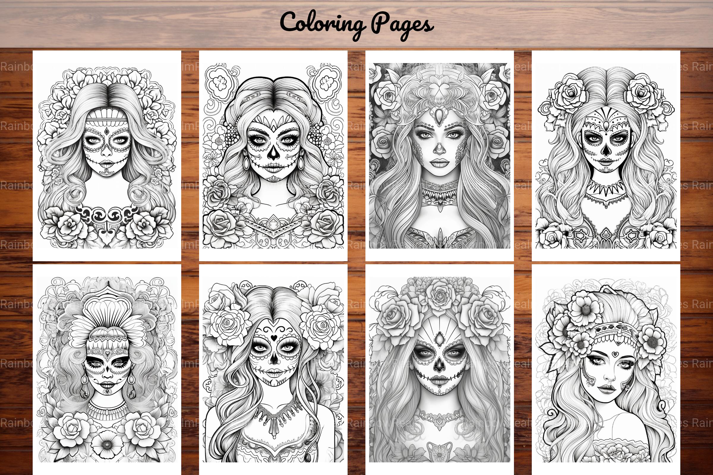 Sugar Skull Girl Coloring Book