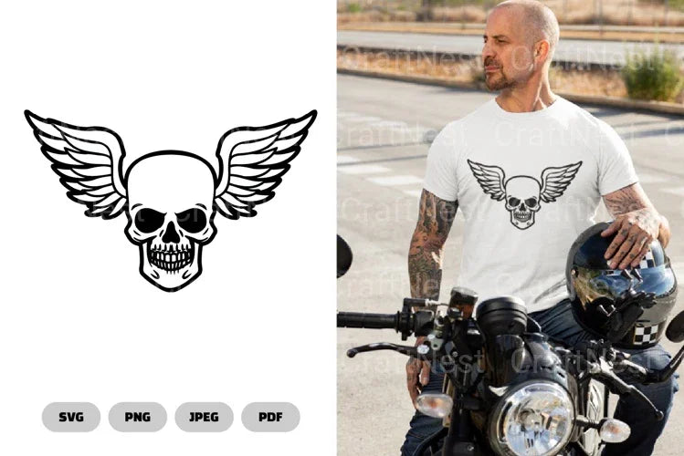 Skull and Wing SVG Bundle - CraftNest - Digital Crafting and Art
