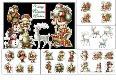 Vintage Christmas Stickers Clipart Bundle - CraftNest - Digital Crafting and Art