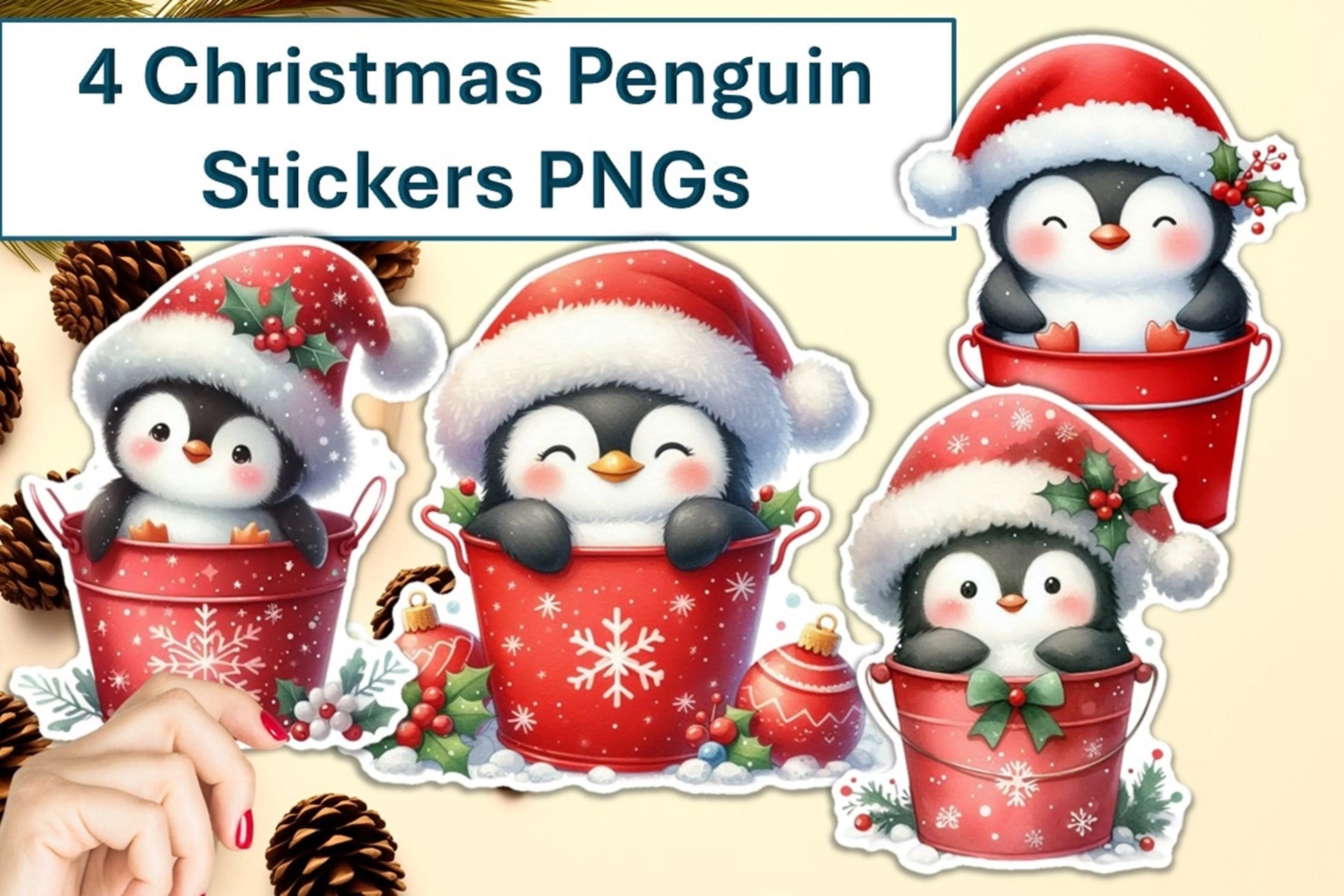 Penguin Buckets Clipart Bundle - CraftNest - Digital Crafting and Art