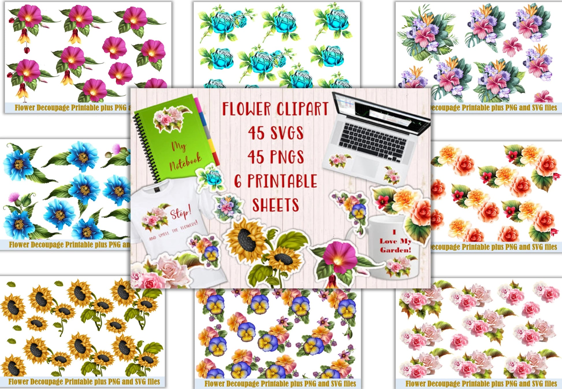 Flower SVG Bundle - CraftNest - Digital Crafting and Art