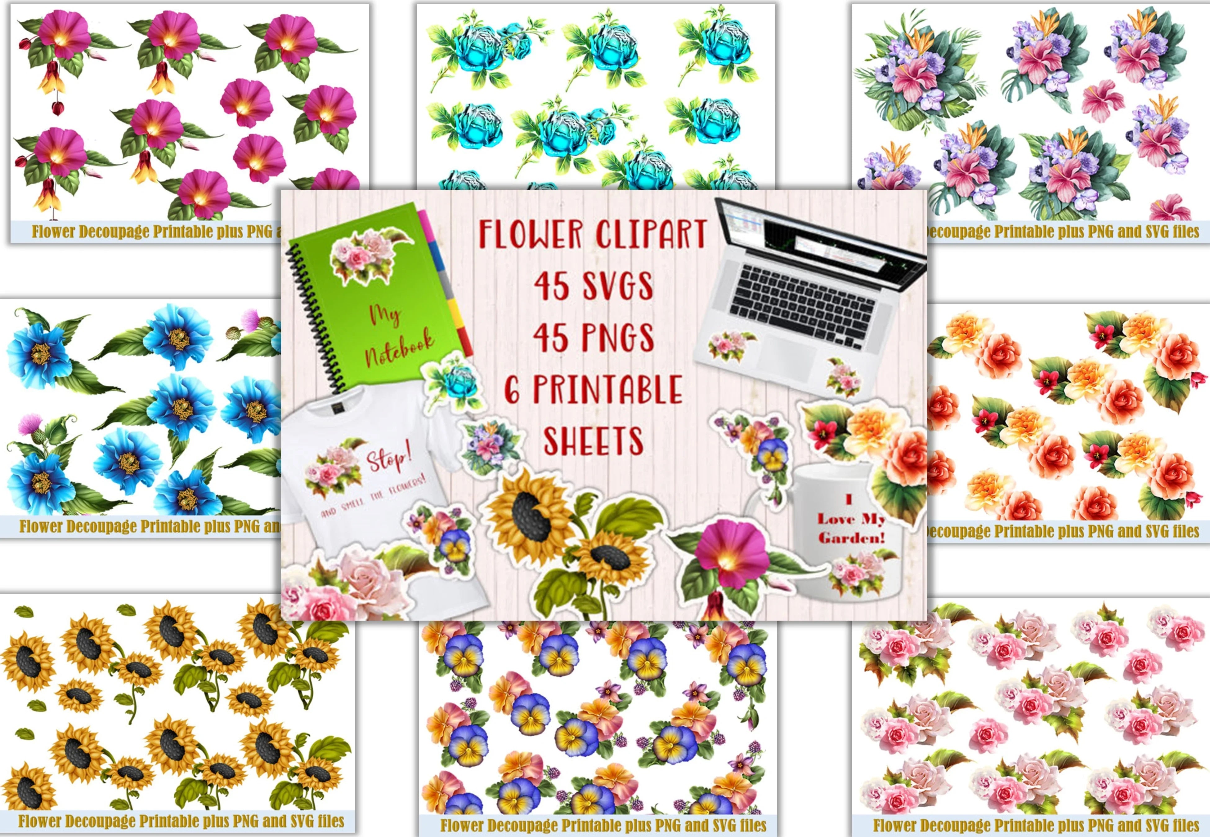 Flower SVG Bundle - CraftNest - Digital Crafting and Art