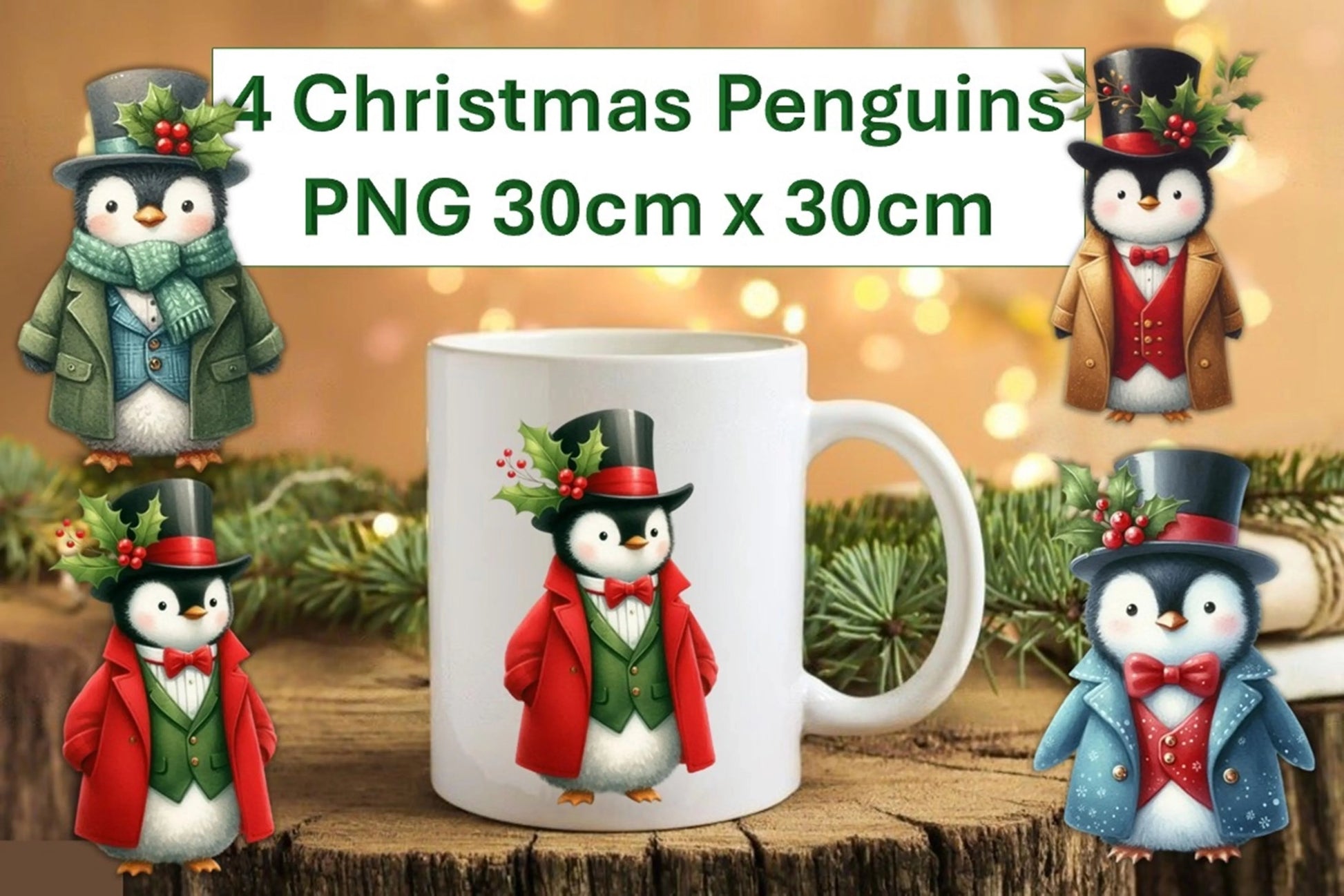 Christmas Penguin Stickers Clipart Bundle - CraftNest - Digital Crafting and Art