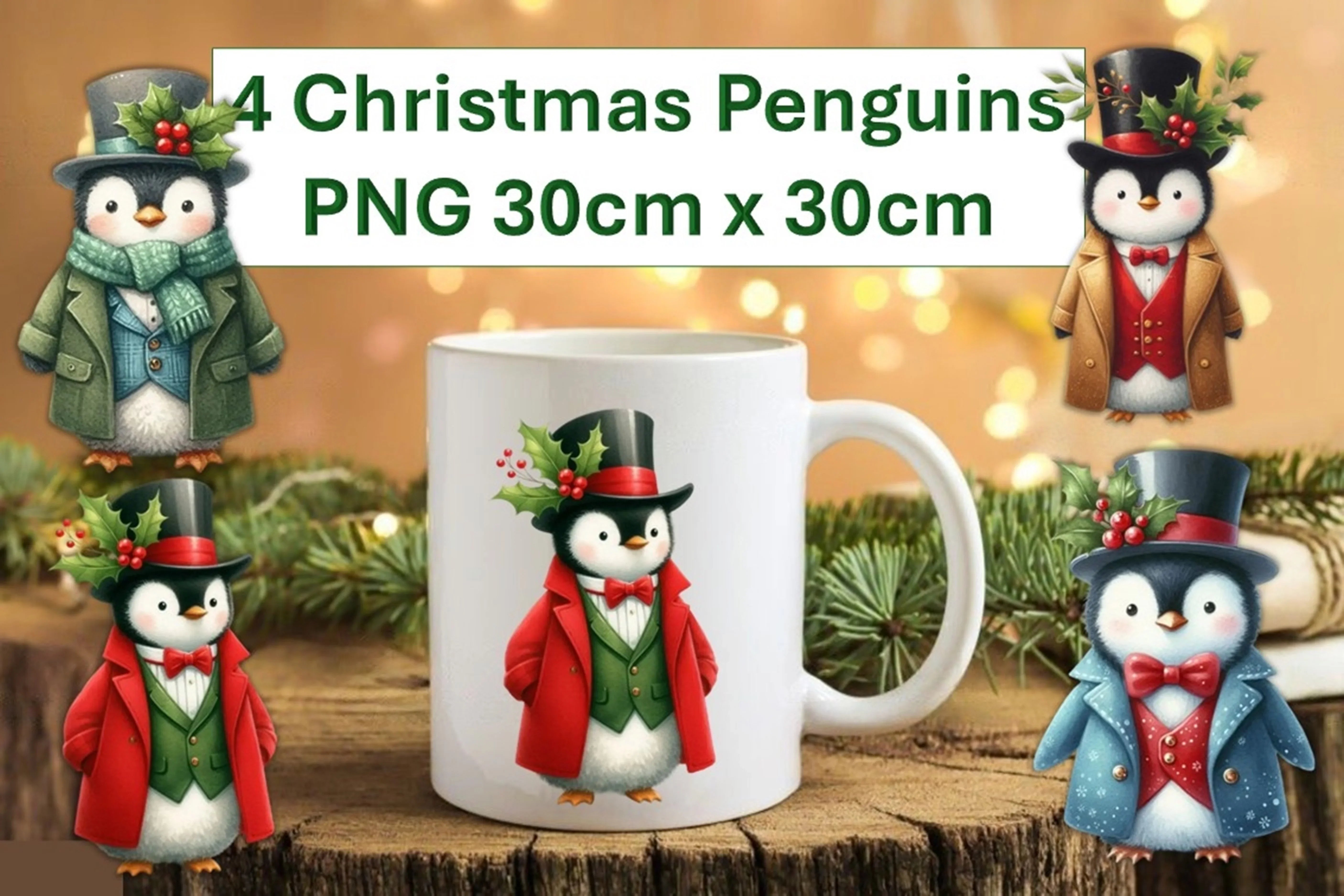 Christmas Penguin Stickers Clipart Bundle - CraftNest - Digital Crafting and Art