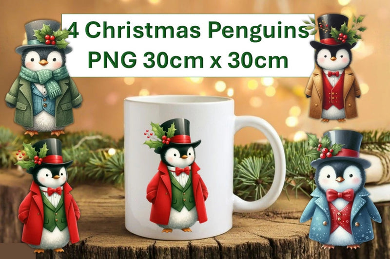 Christmas Penguin Stickers Clipart Bundle - CraftNest - Digital Crafting and Art