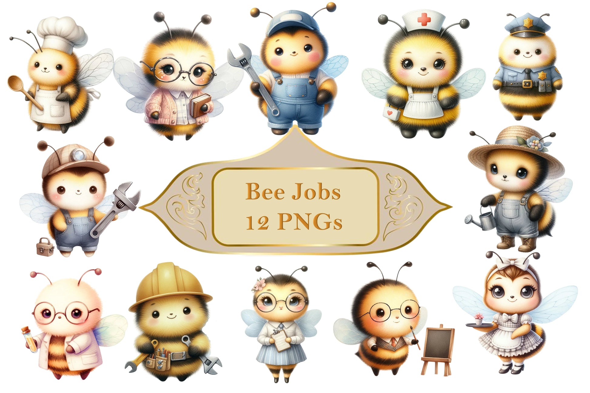 Bees Jobs Clipart Bundle - CraftNest - Digital Crafting and Art