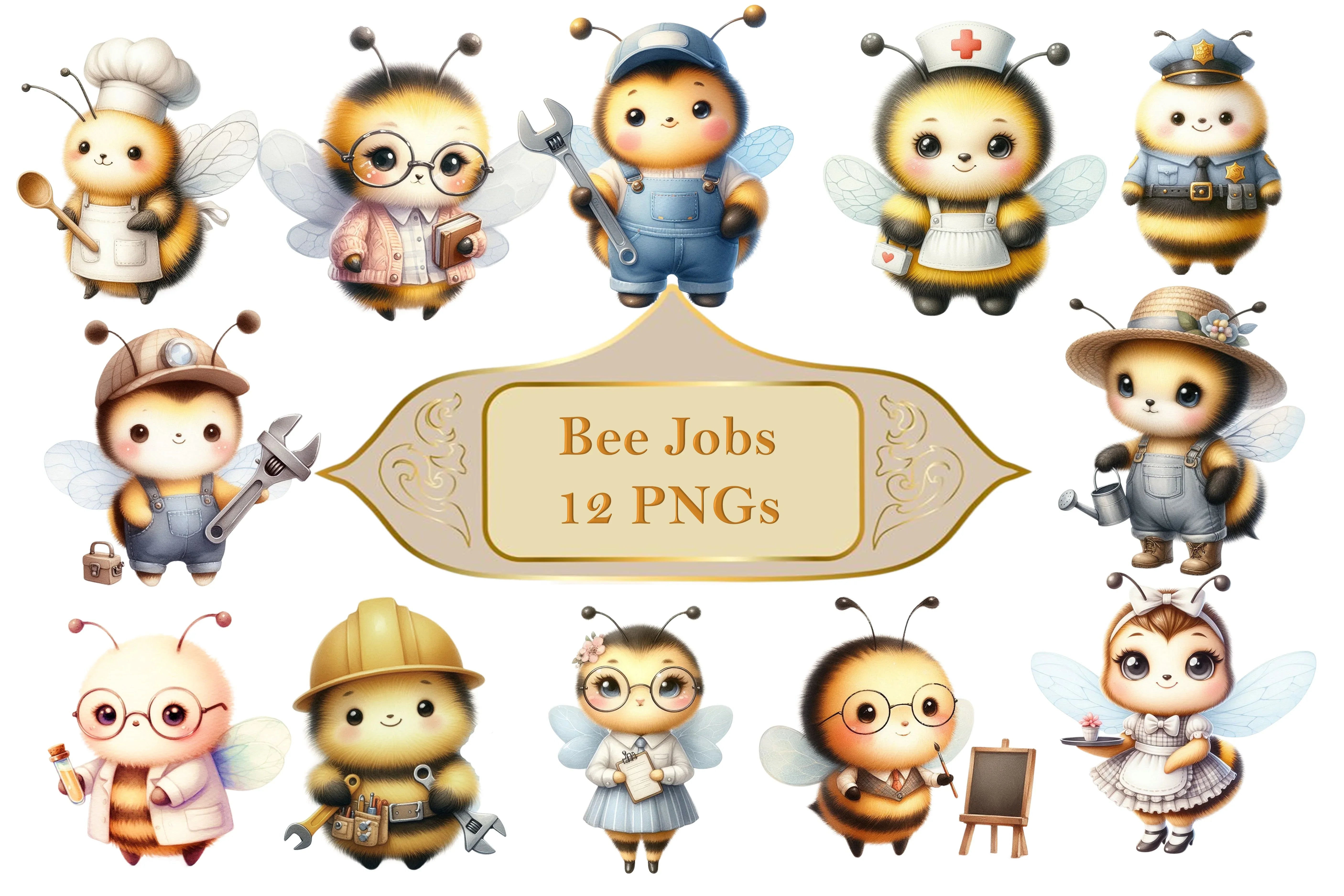 Bees Jobs Clipart Bundle - CraftNest - Digital Crafting and Art