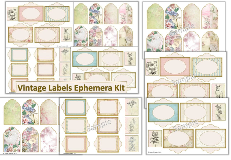 Vintage Labels Clipart Bundle - CraftNest - Digital Crafting and Art