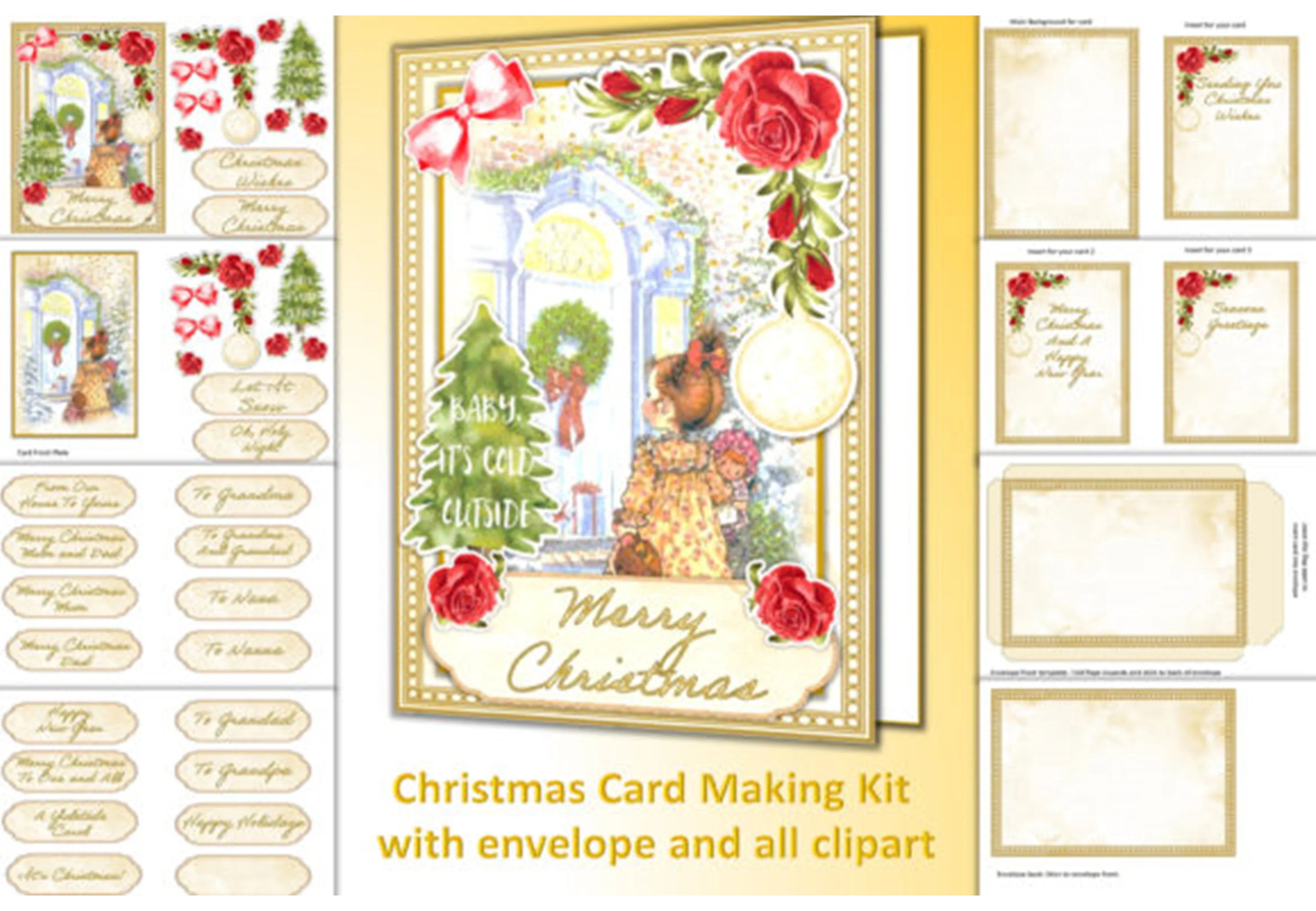 Christmas Card Making Clipart Bundle - CraftNest - Digital Crafting and Art