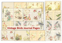 Vintage Birds Background Junk Journal Bundle - CraftNest - Digital Crafting and Art