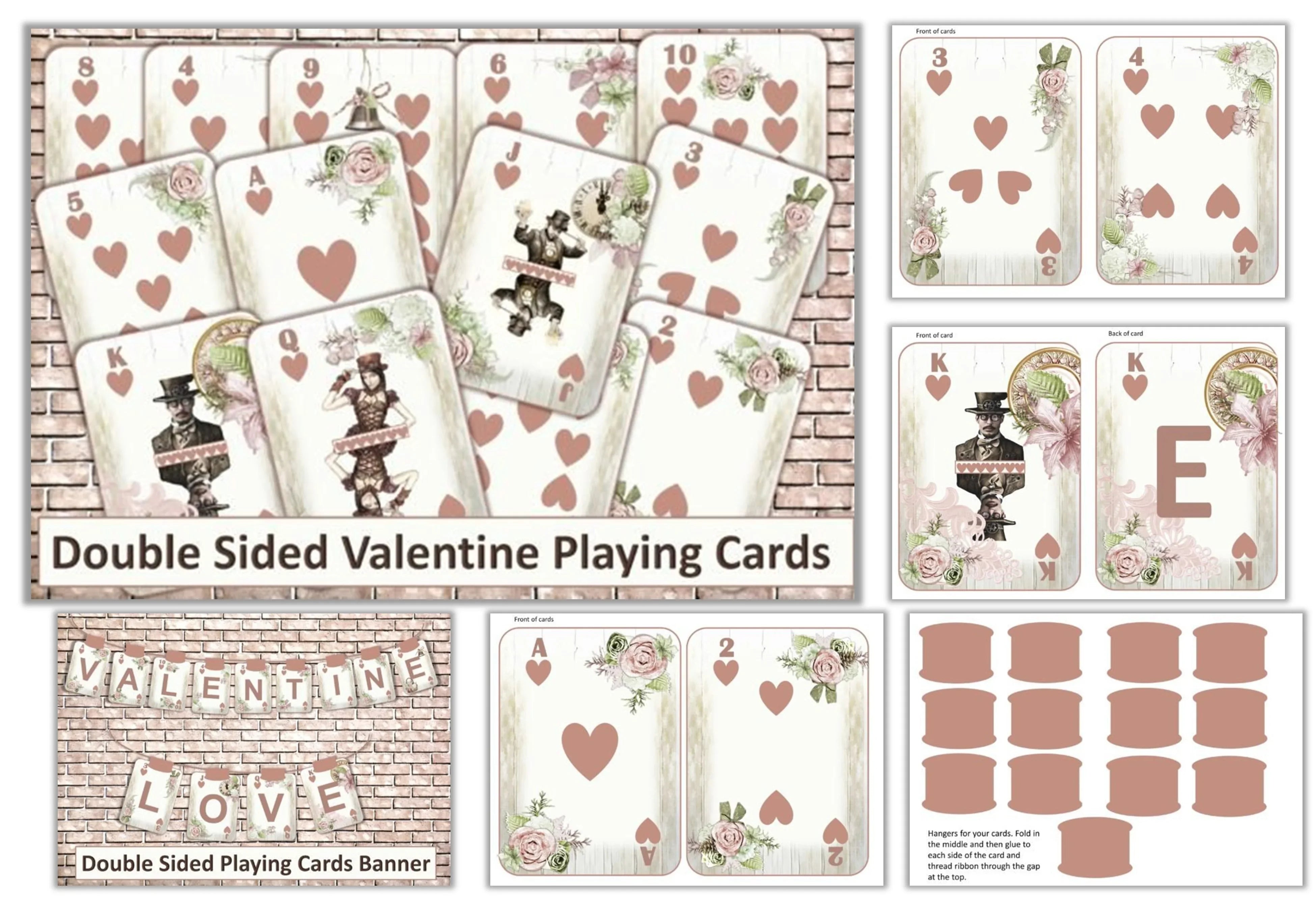 Valentine's Double-Sided Playing Cards Clipart Bundle - CraftNest - Digital Crafting and Art