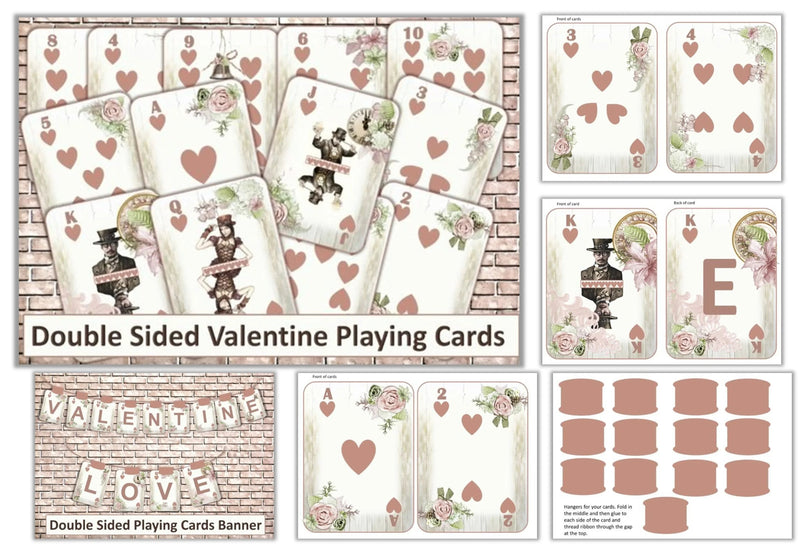 Valentine's Double-Sided Playing Cards Clipart Bundle - CraftNest - Digital Crafting and Art