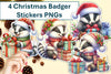 Christmas Badgers Clipart Bundle