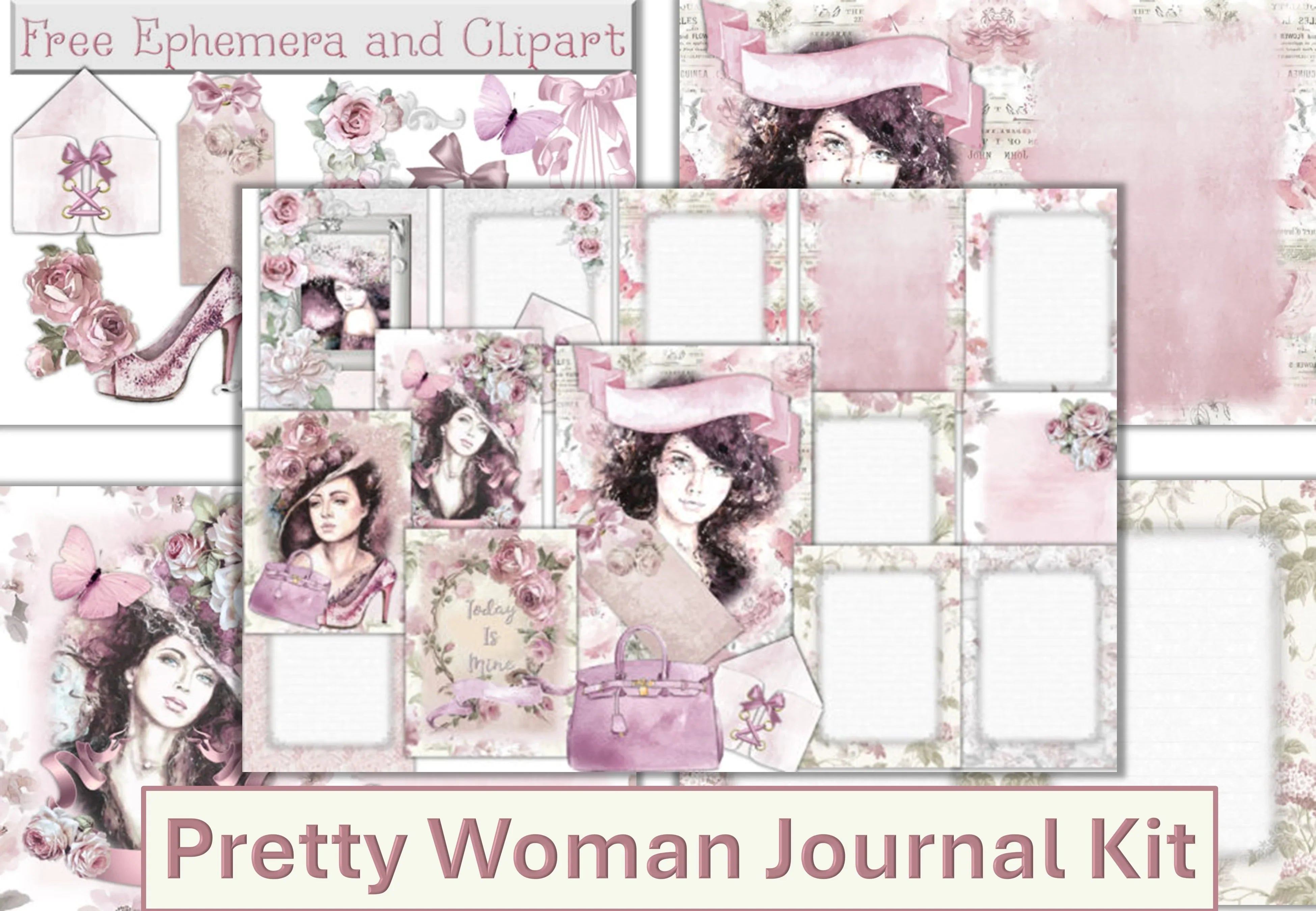 Pretty in Pink Backgrounds Clipart Bundle - CraftNest - Digital Crafting and Art