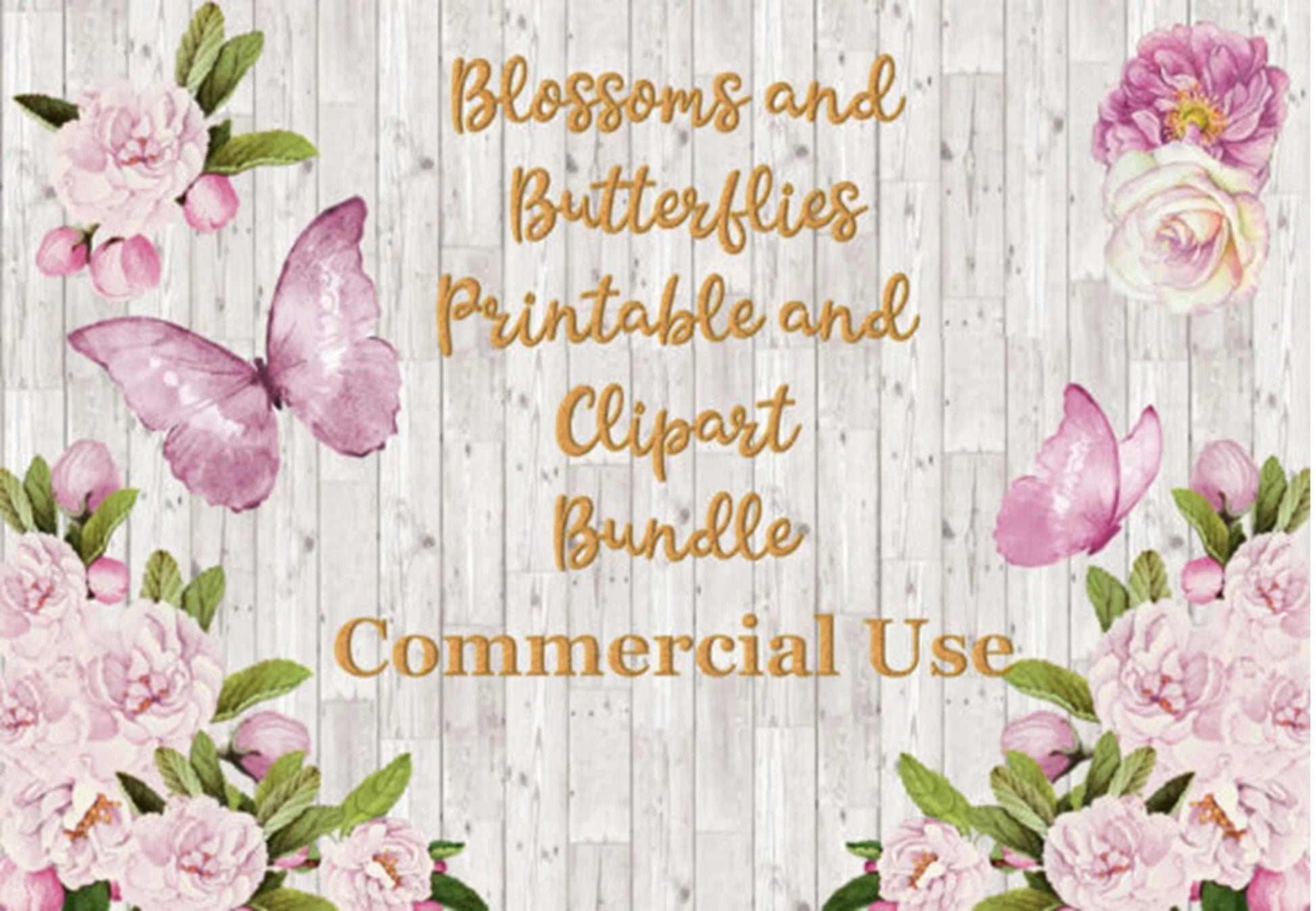 Blossoms and Butterflies Clipart Bundle - CraftNest - Digital Crafting and Art