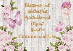 Blossoms and Butterflies Clipart Bundle - CraftNest - Digital Crafting and Art