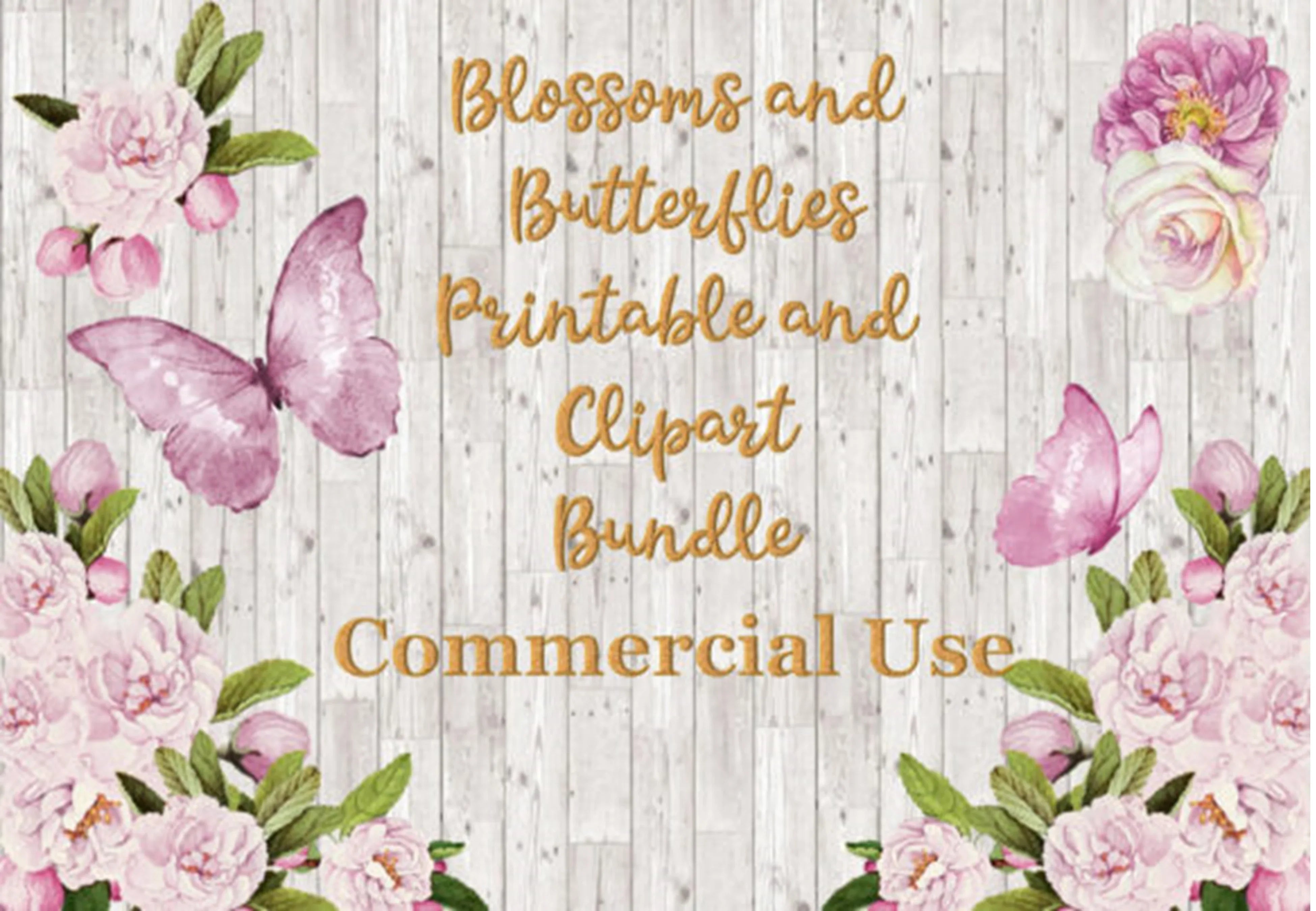 Blossoms and Butterflies Clipart Bundle - CraftNest - Digital Crafting and Art