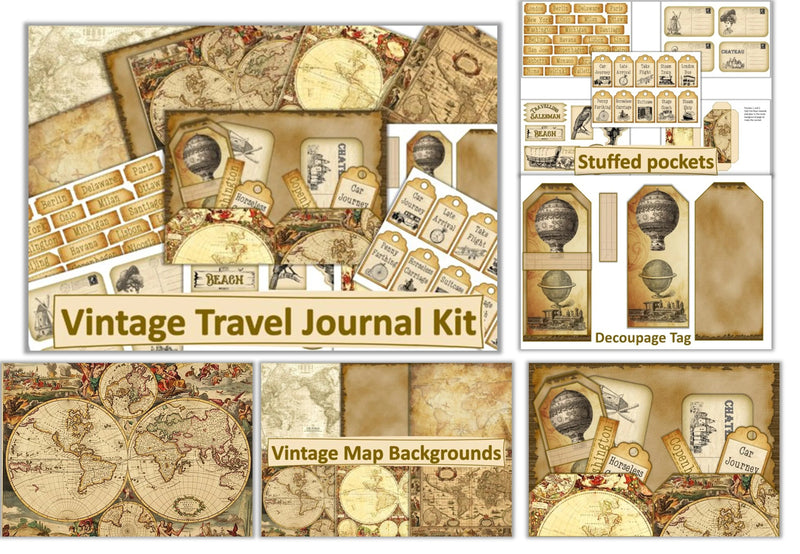 Vintage Travel Clipart Bundle - CraftNest - Digital Crafting and Art