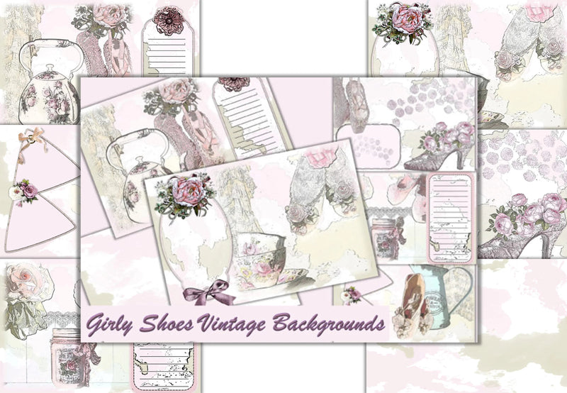Girly Shoes Junk Journal Clipart Bundle - CraftNest - Digital Crafting and Art