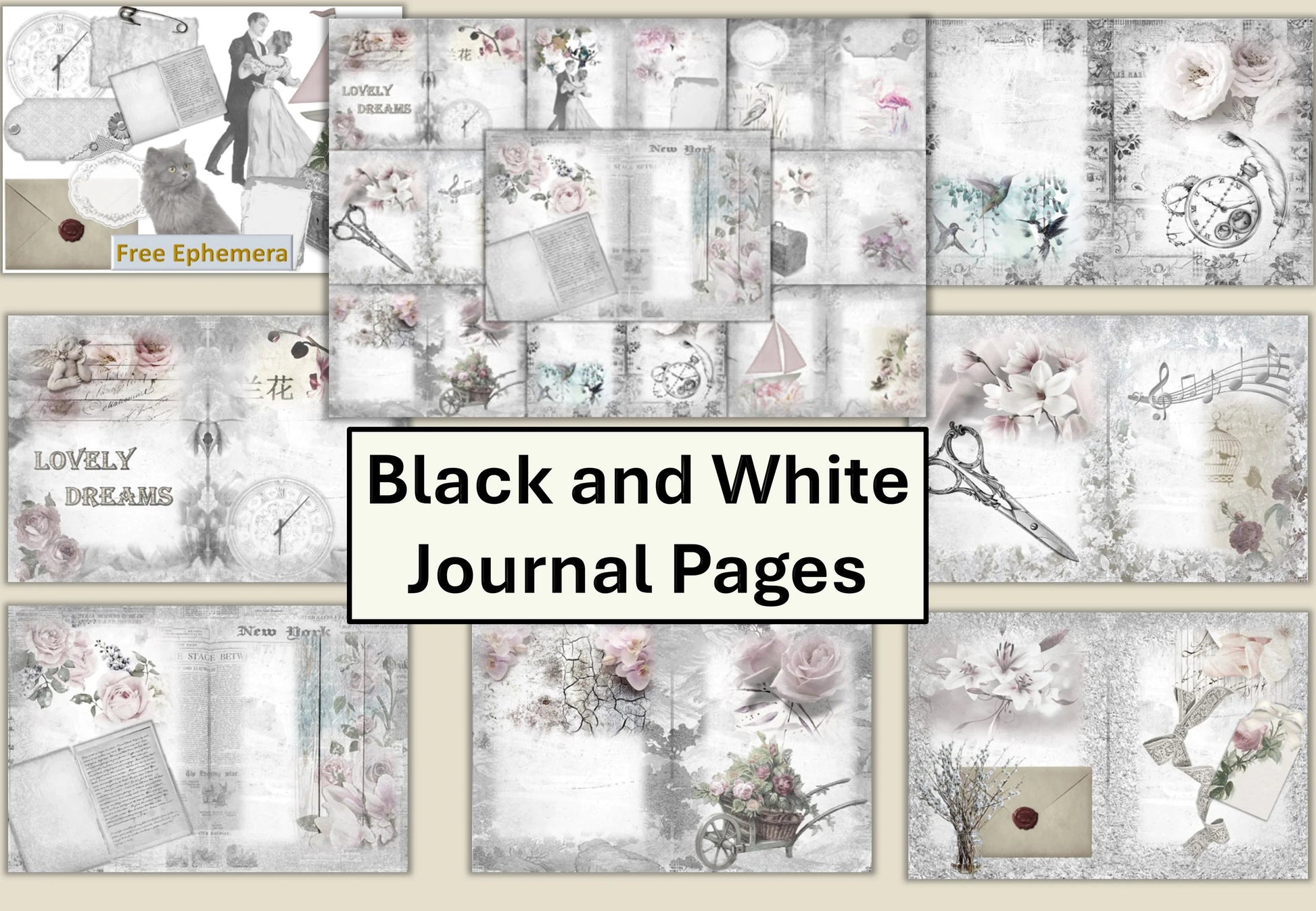 Black and White Backgrounds Clipart Bundle - CraftNest - Digital Crafting and Art
