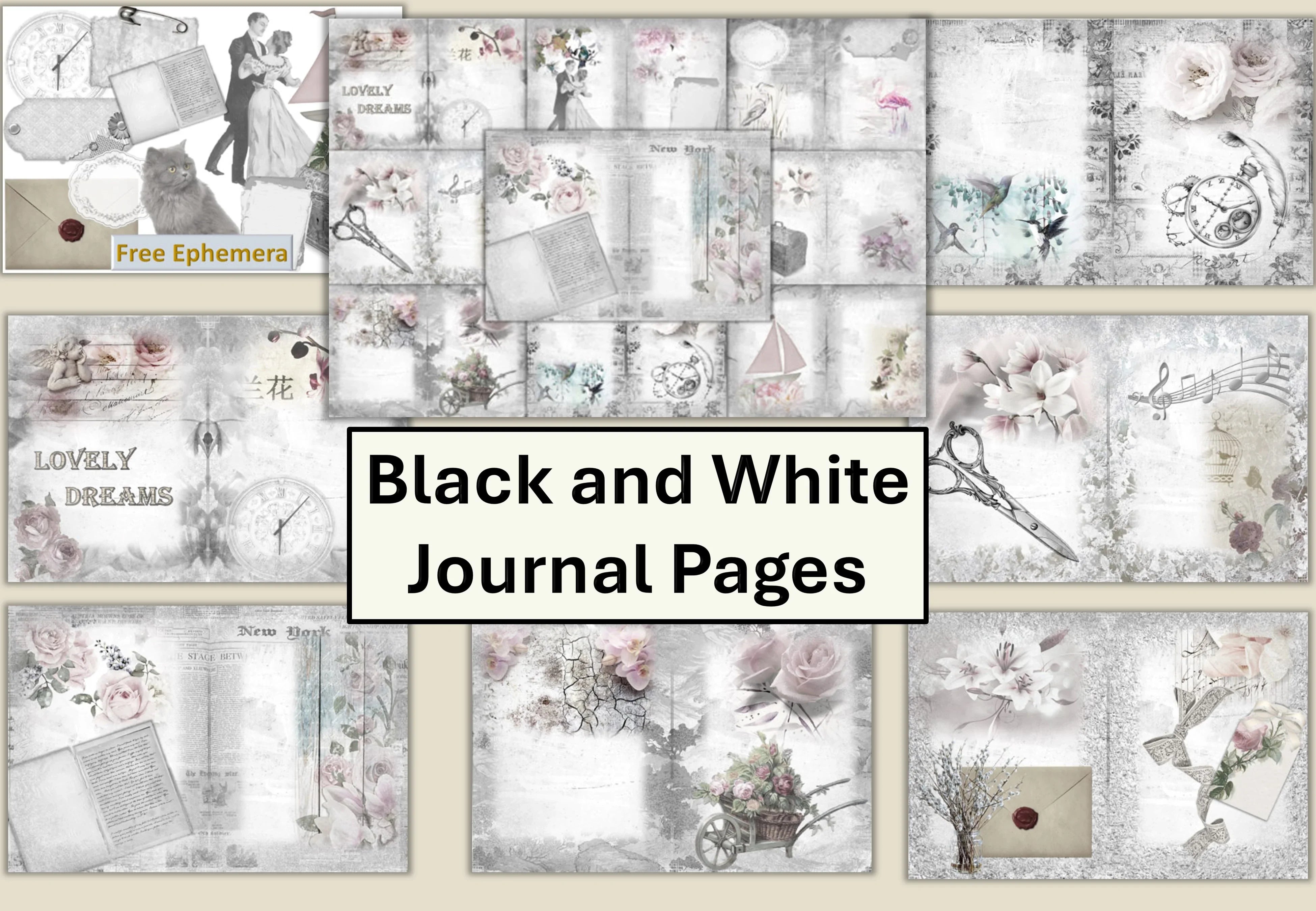 Black and White Backgrounds Clipart Bundle - CraftNest - Digital Crafting and Art