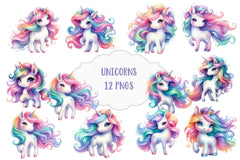 Cute Unicorns Clipart Bundle - CraftNest - Digital Crafting and Art