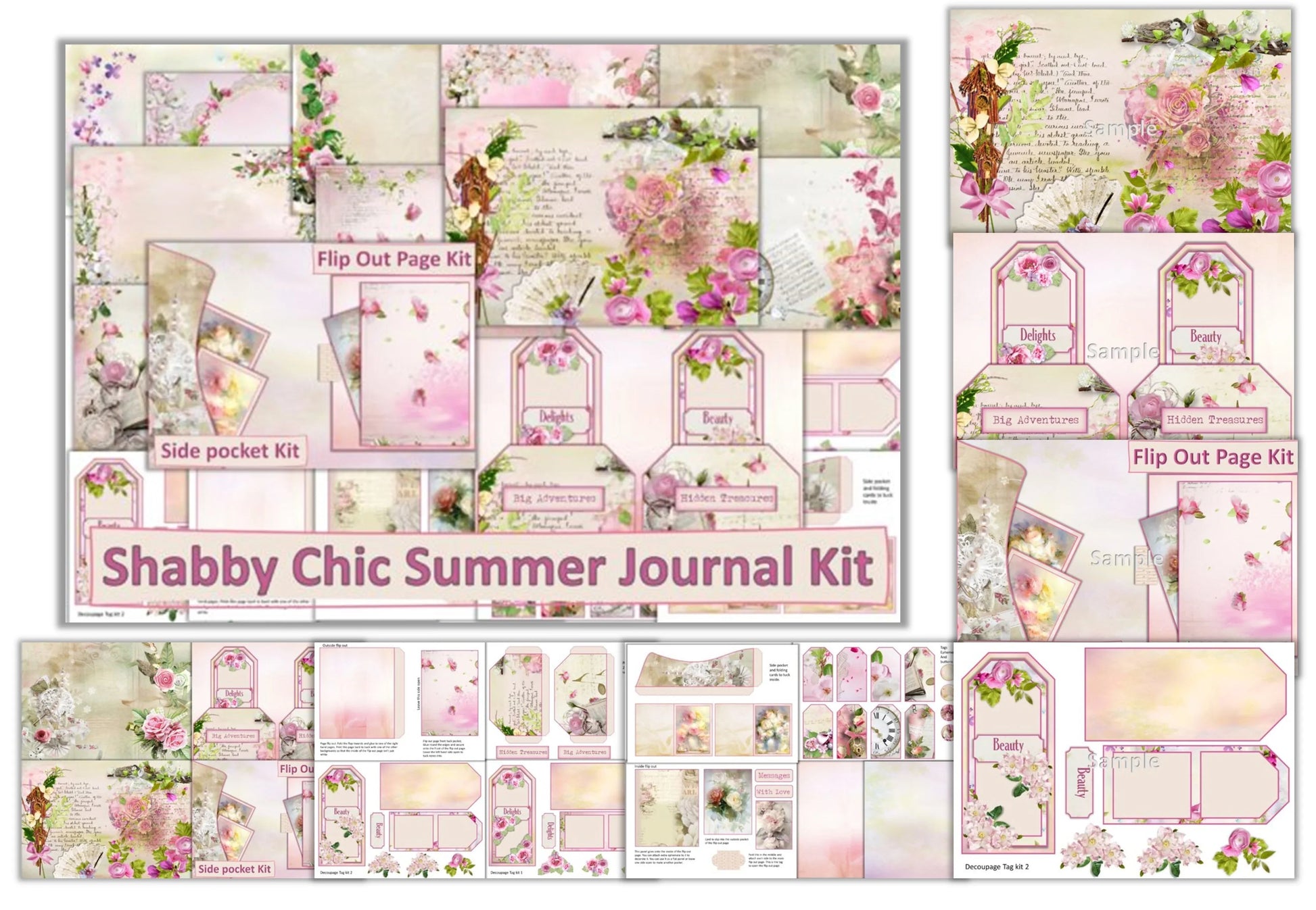 Shabby Chic Summer Breeze Clipart Bundle - CraftNest - Digital Crafting and Art