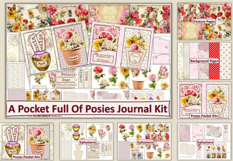 Floral Posies Junk Journal Clipart Bundle - CraftNest - Digital Crafting and Art