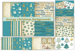 Vintage Blue Sparkle Christmas Backgrounds Clipart Bundle - CraftNest - Digital Crafting and Art