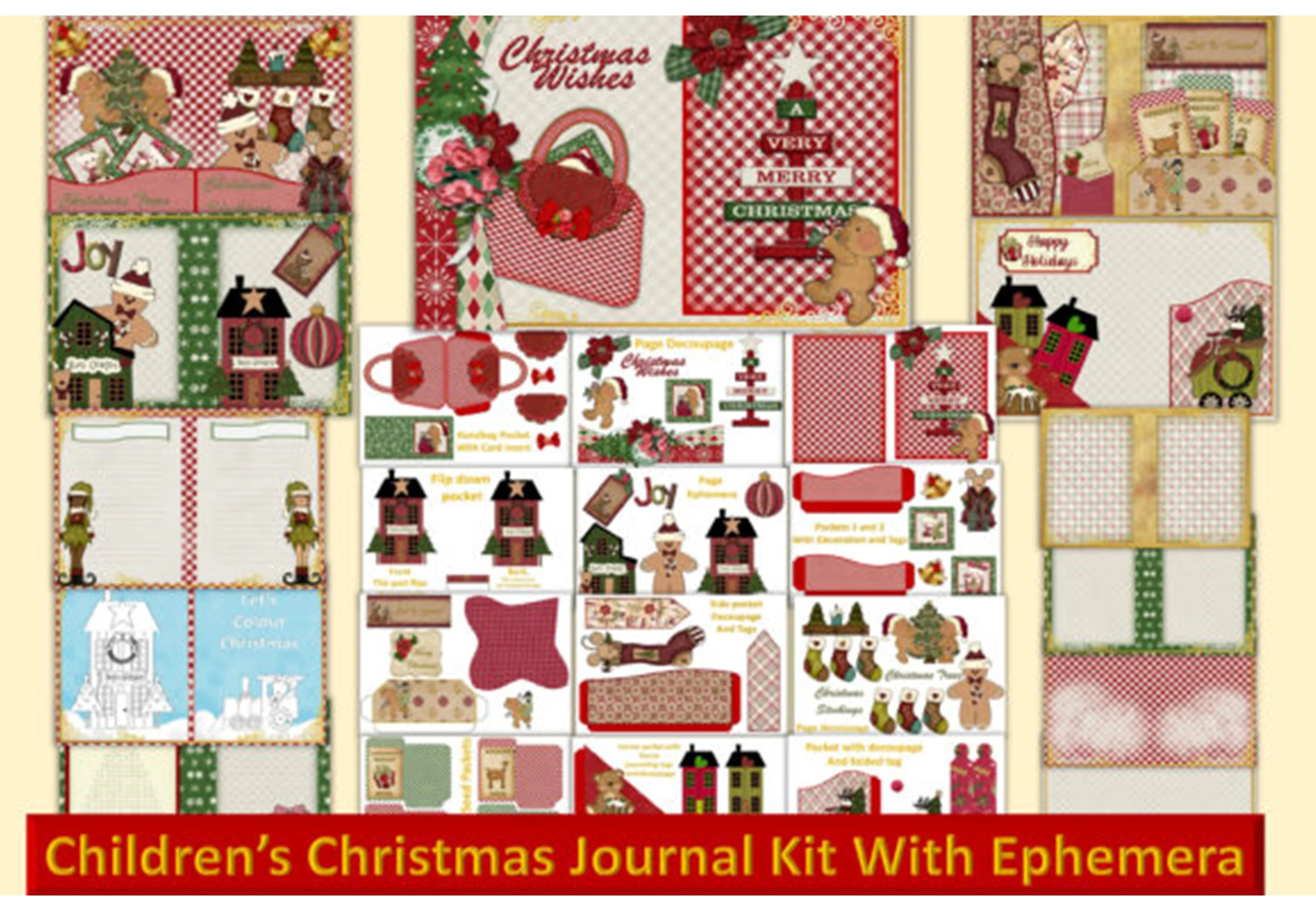 Children's Christmas Junk Journal Bundle - CraftNest - Digital Crafting and Art